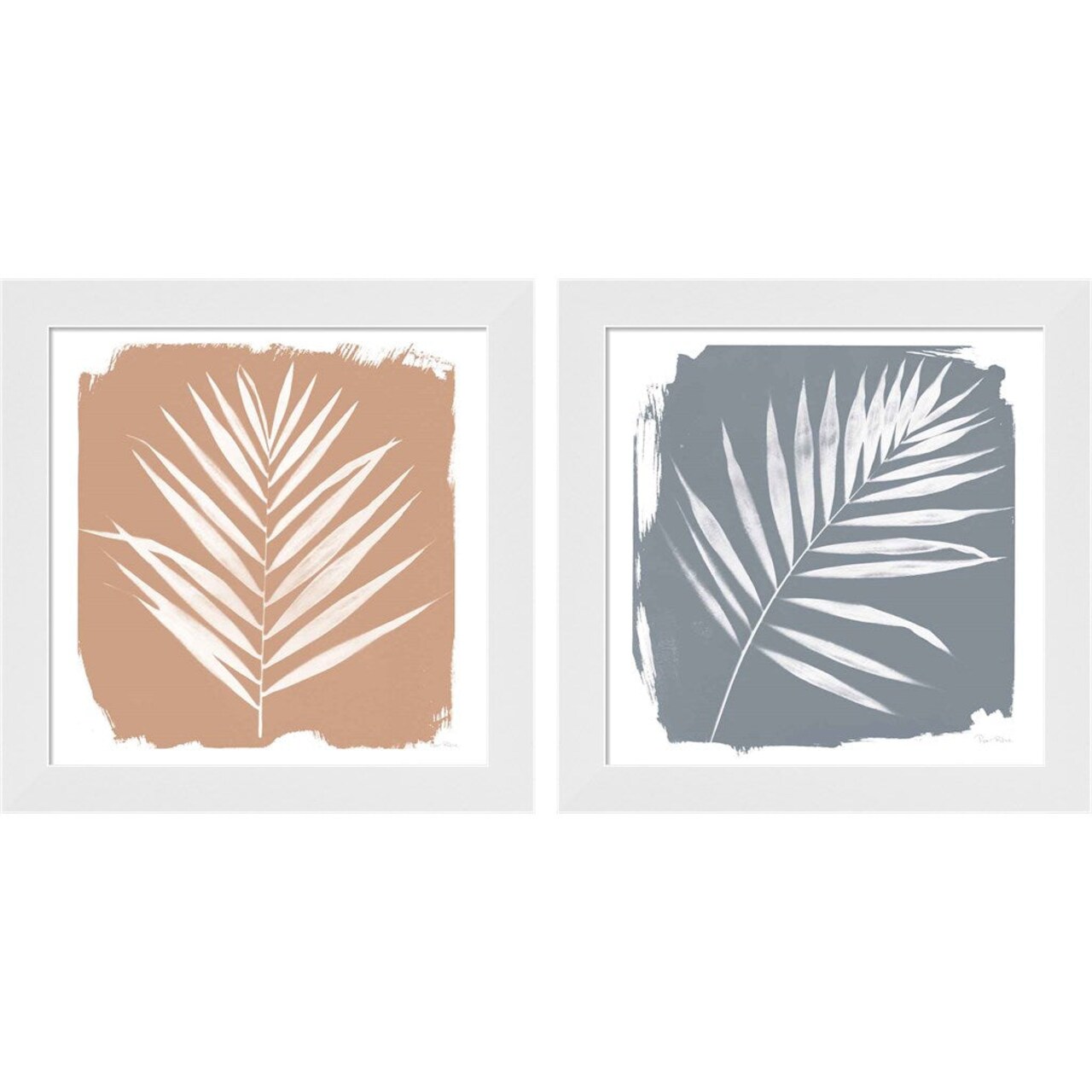 Nature by the Lake Frond Natural by Piper Rhue, 2 Piece White Framed Art Set